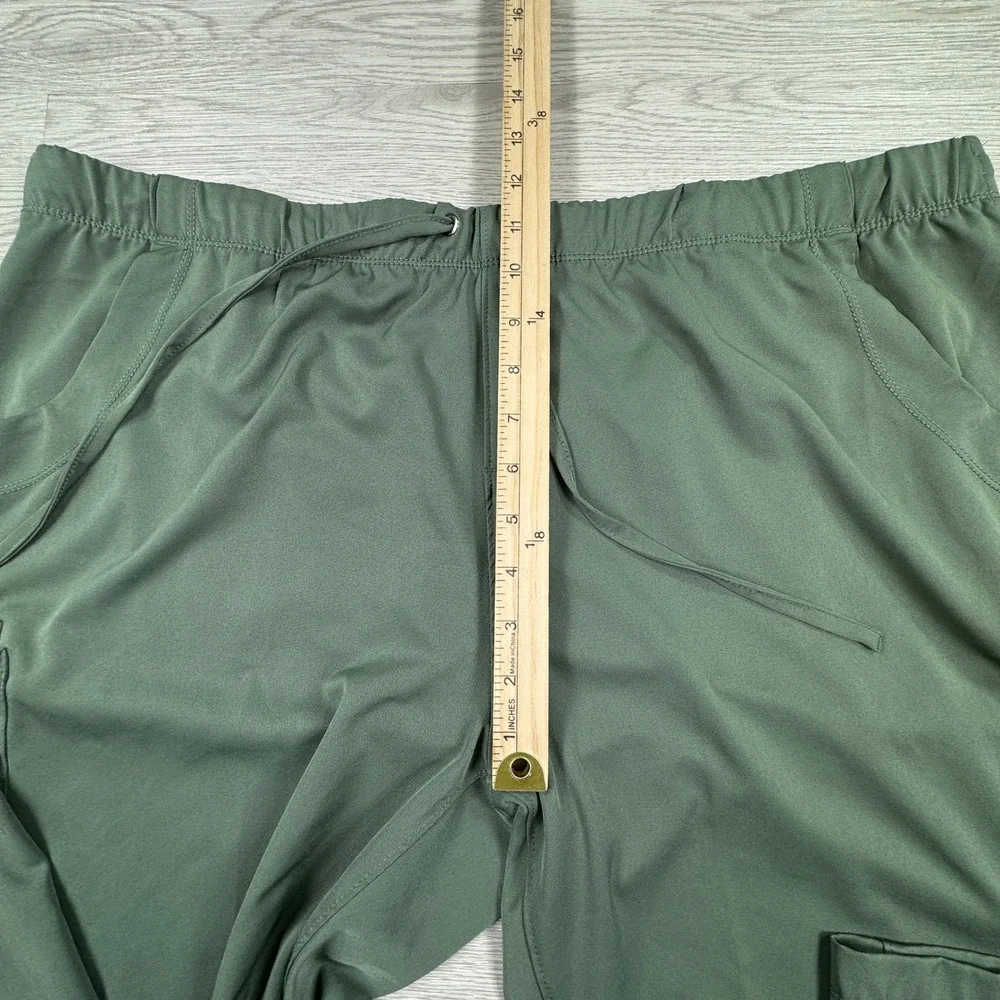 HH Works Women Scrub Pants Healing Hands Green 2XP Cargo Pockets Elastic Waist - Picture 6 of 9